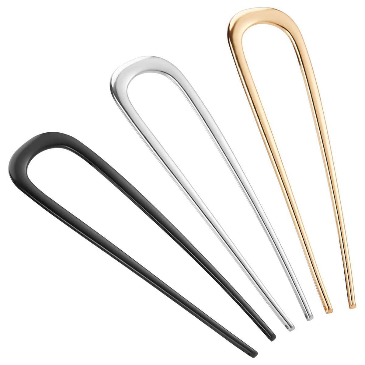 Épingles à cheveux françaises BEoffer en or, finition polie
