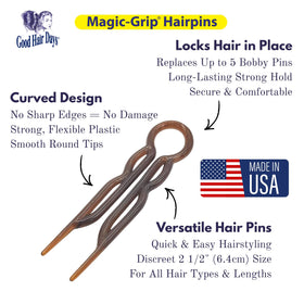 Épingles à cheveux Good Hair Days en usage avec une coiffure élégante
