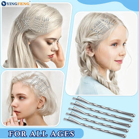 Épingles à cheveux YINGFENG en situation, utilisées dans une coiffure