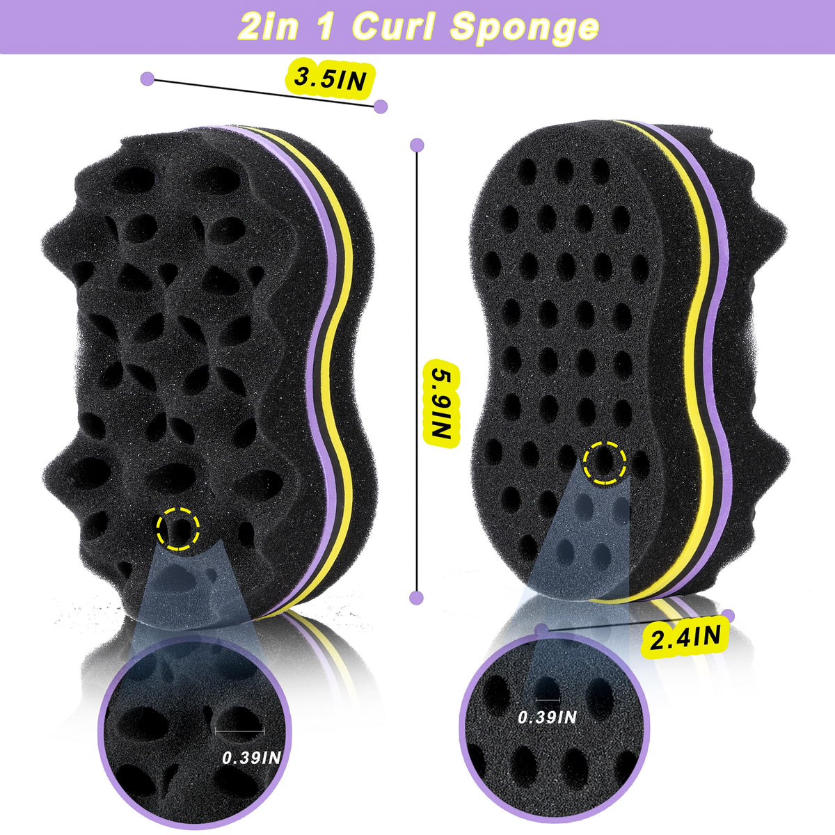 Éponge à boucles Supaze dans la main, utilisation pratique