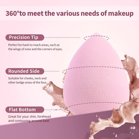 Éponge à maquillage BEAKEY en couleur vibrante sur fond blanc