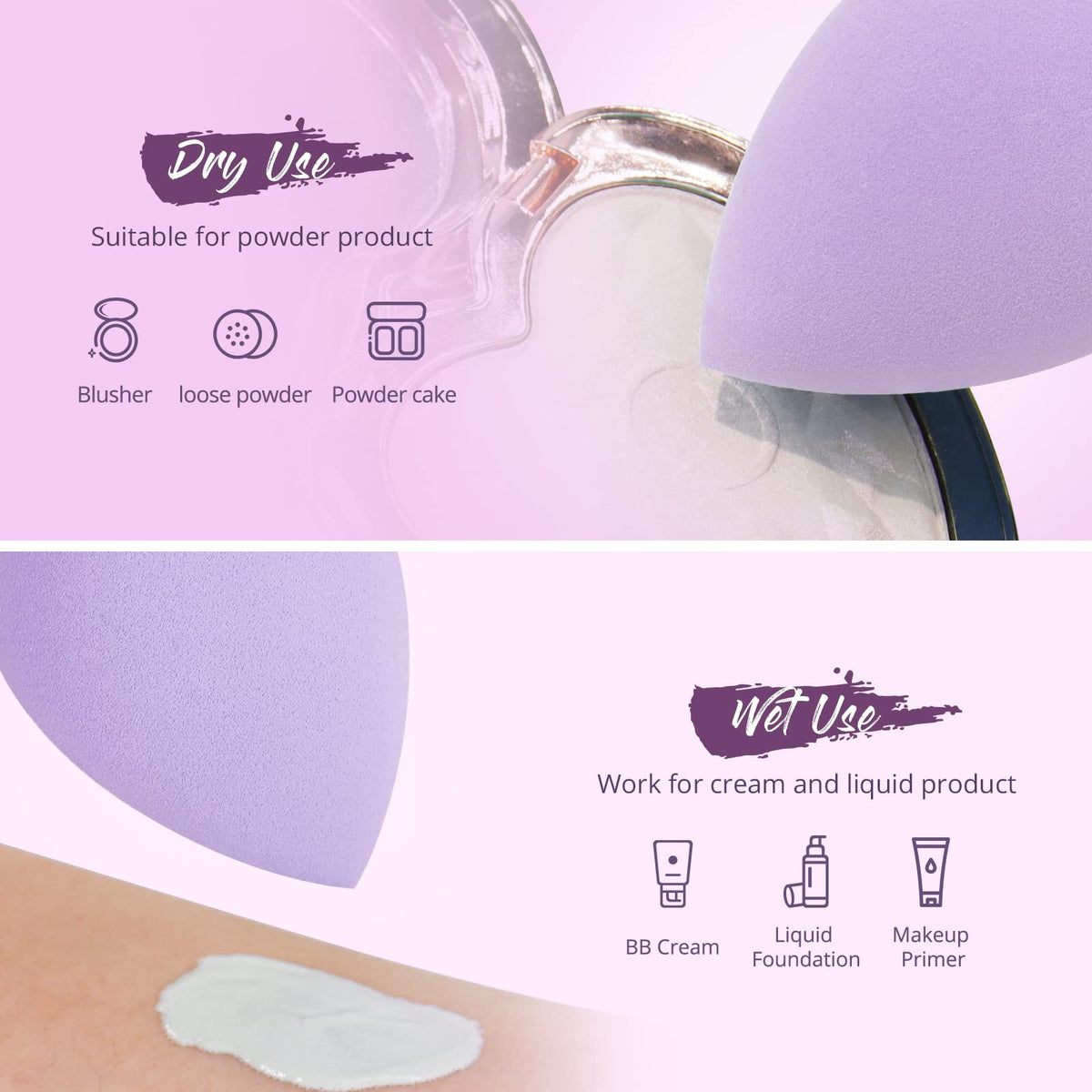 Éponge à maquillage BEAKEY en forme de goutte pour un mélange facile