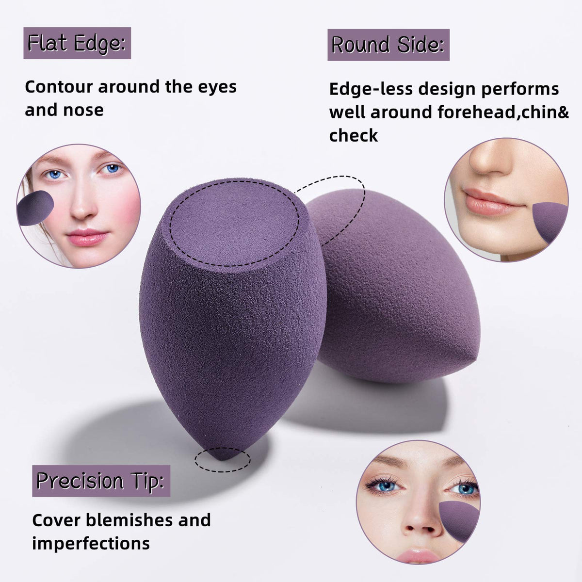 Éponge à maquillage BS-MALL en gros plan, texture douce