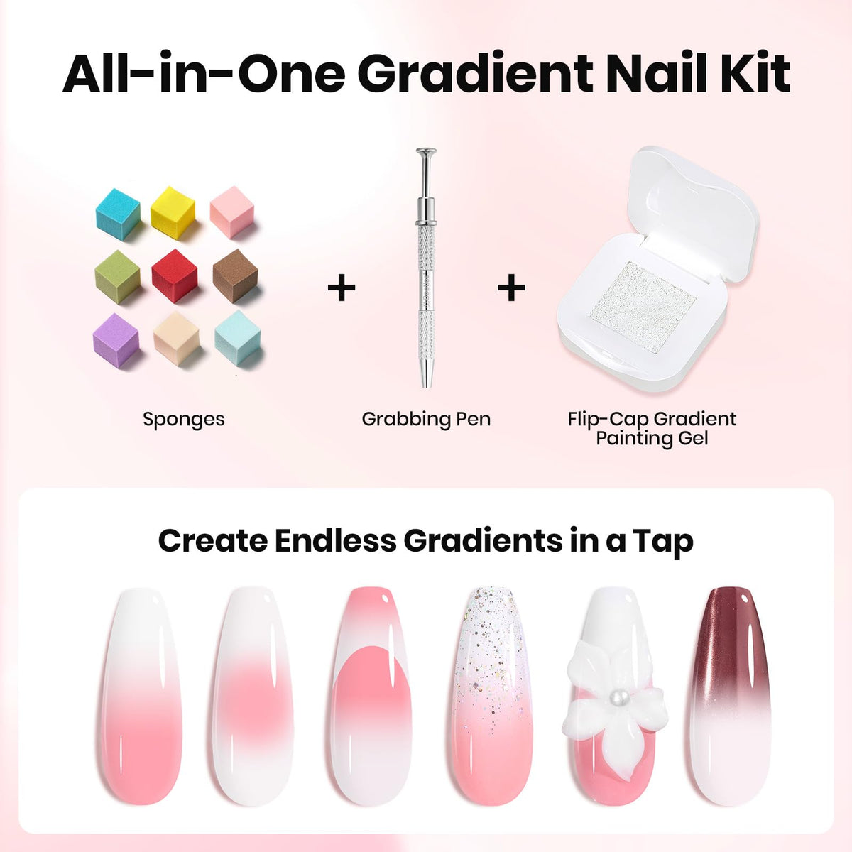Éponge à ongles en action avec vernis à ongles