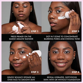 Éponge blender Marshmallow NYX en utilisation sur le visage