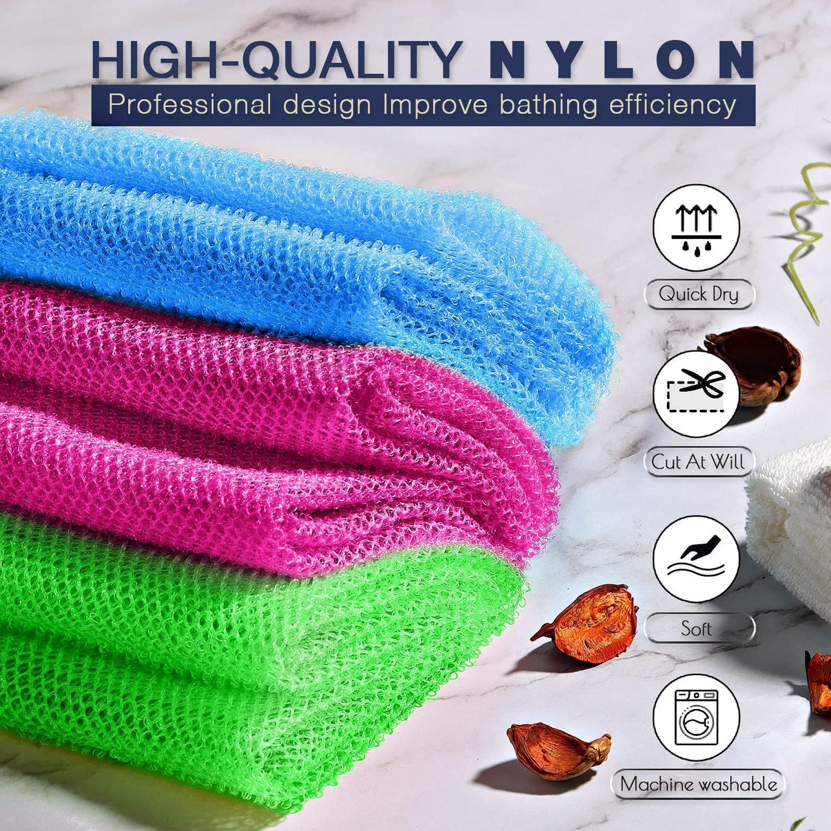 Éponge de bain africaine UJFQBH colorée avec dimensions