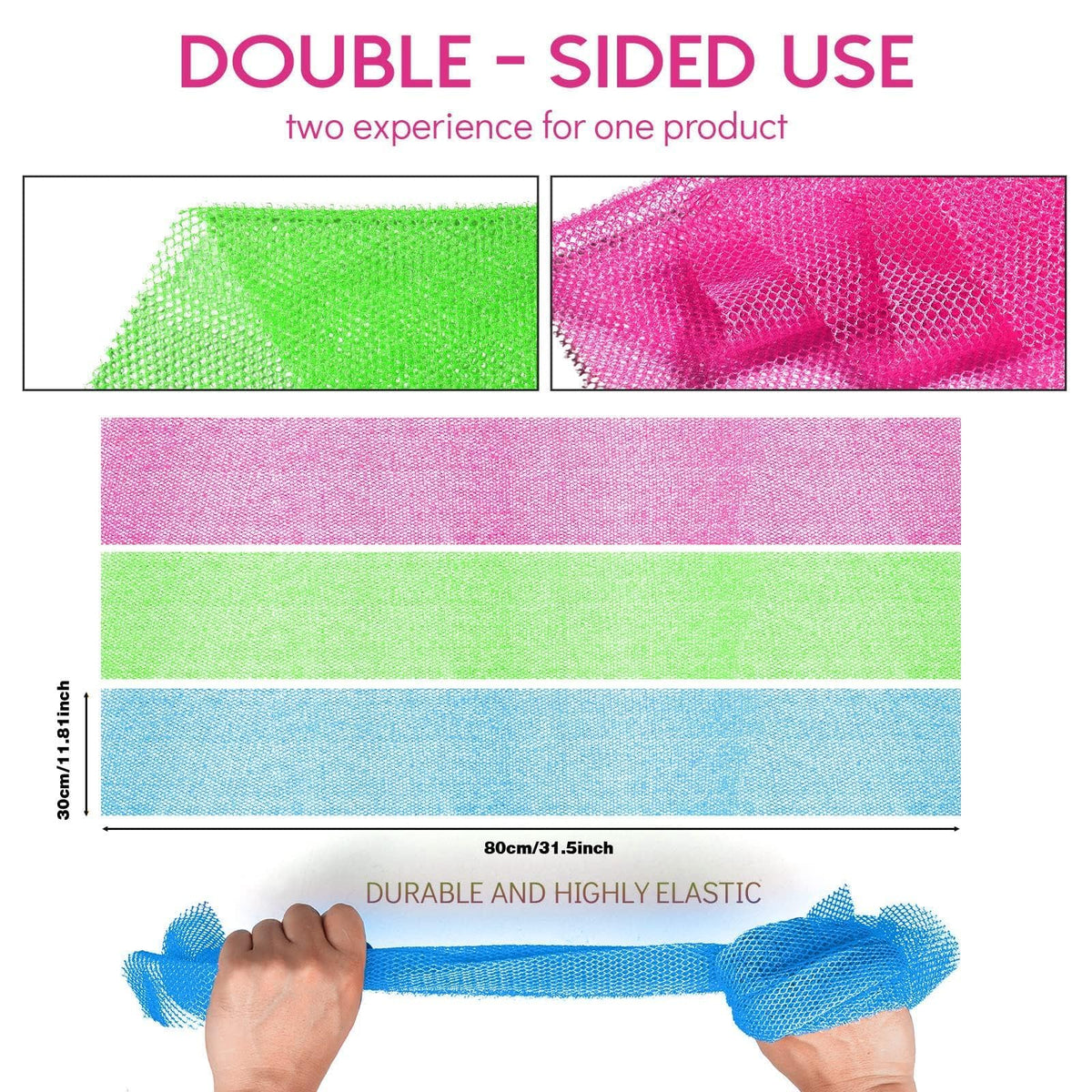 Éponge de bain africaine UJFQBH couleur bleue vue de côté