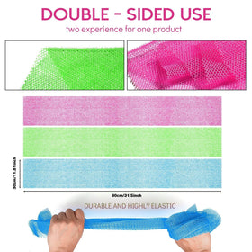 Éponge de bain africaine UJFQBH couleur bleue vue de côté