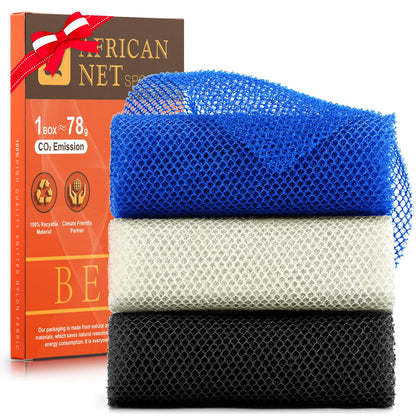Éponge de bain africaine UJFQBH couleur bleue vue de face