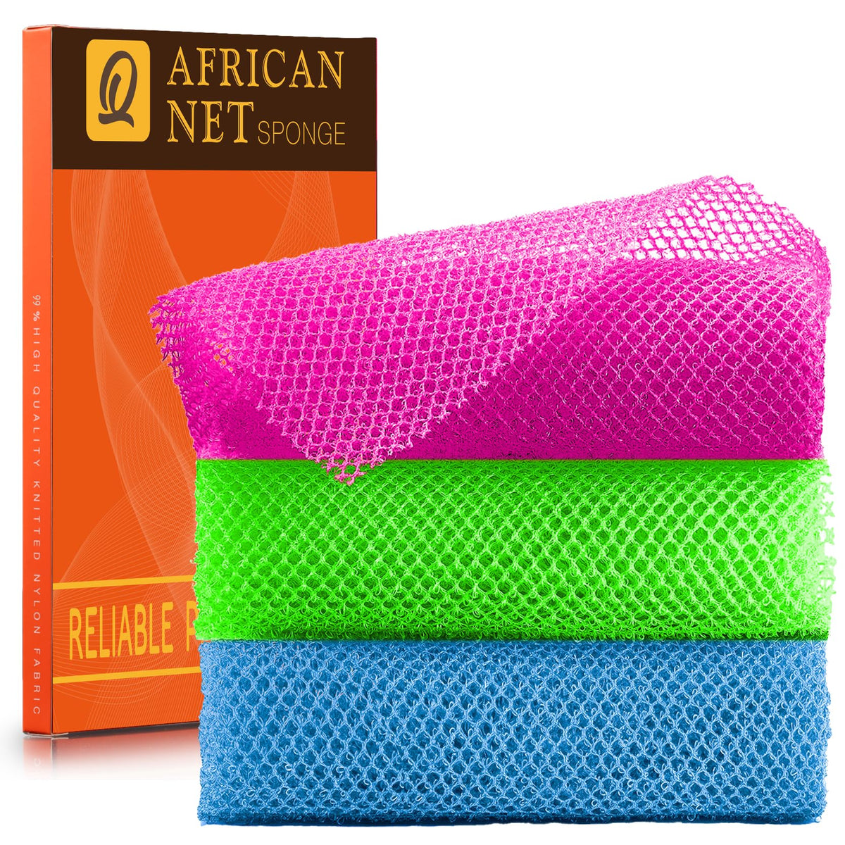 Éponge de bain africaine UJFQBH couleur rose rouge vue de face