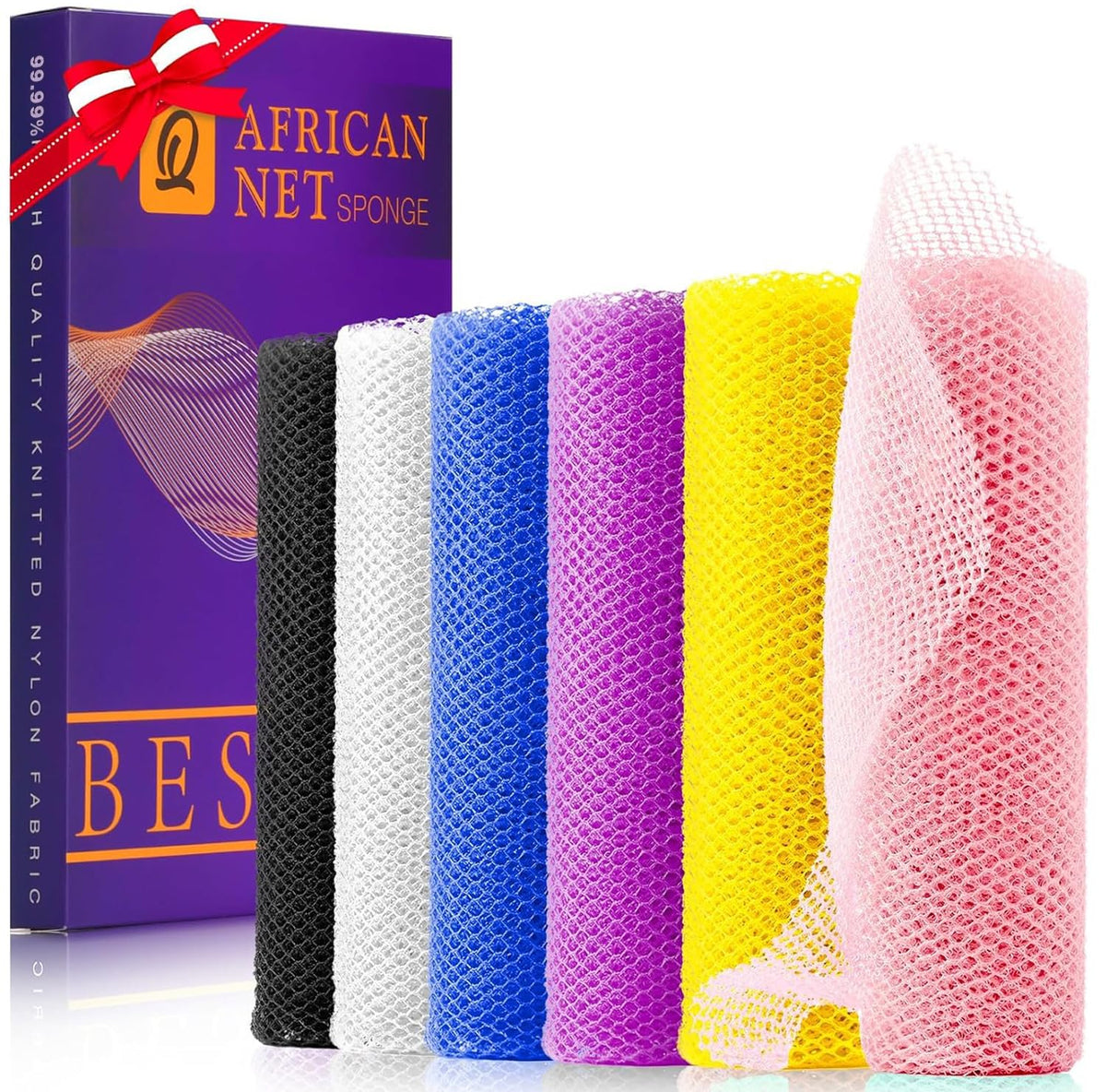 Éponge de bain africaine UJFQBH en rose, vue de face