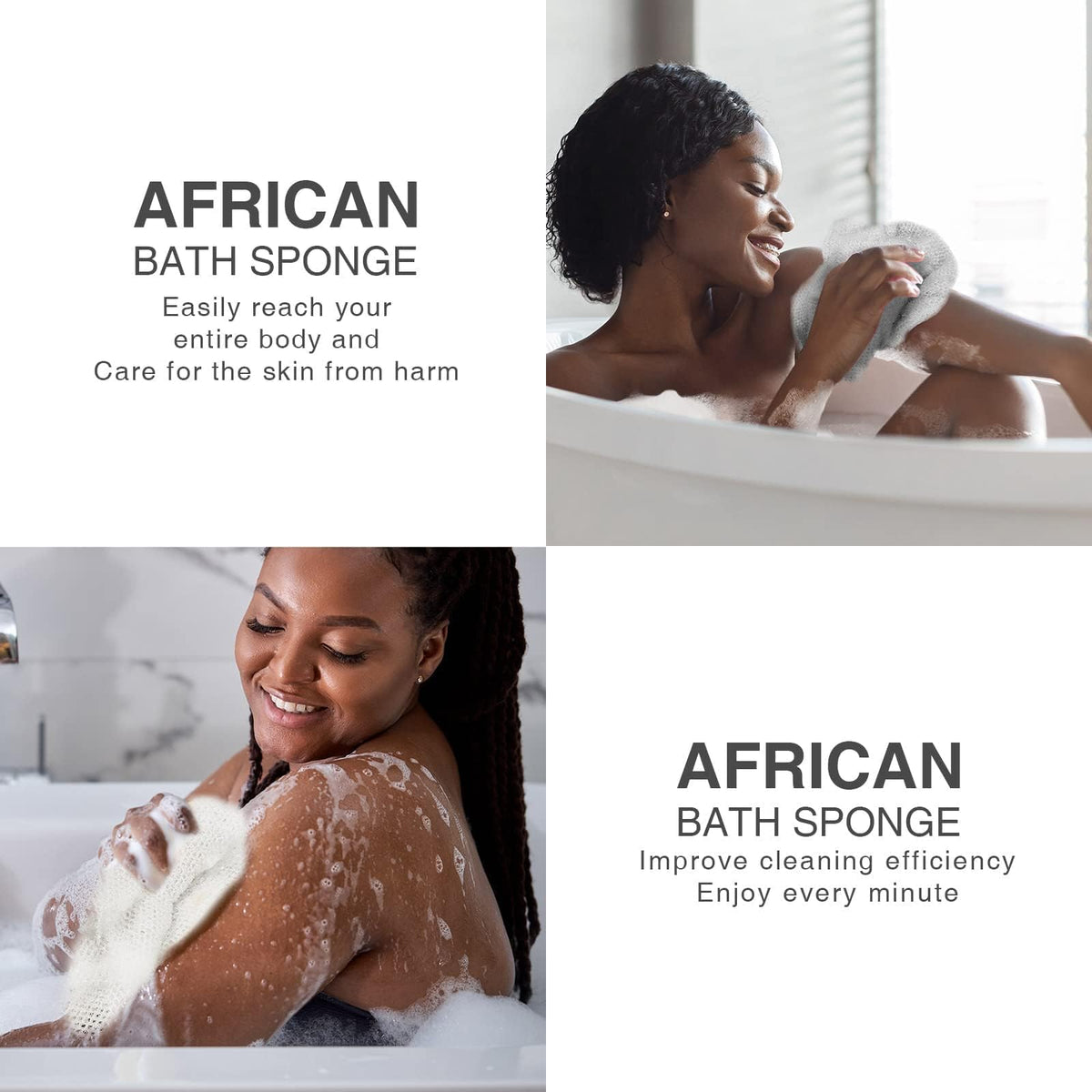 Éponge de bain africaine UJFQBH en utilisation