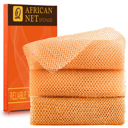 Éponge de bain africaine UJFQBH jaune, vue de face