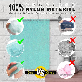 Éponge de Bain Africaine UJFQBH verte montrant sa texture