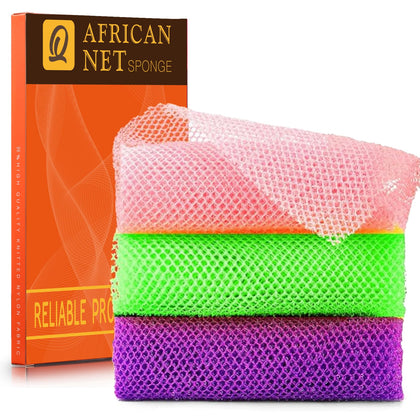 Éponge de bain africaine UJFQBH vue de face en couleur violette