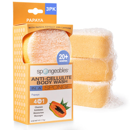 Éponge de Bain Anti-Cellulite Spongeables à la Papaye, vue de face