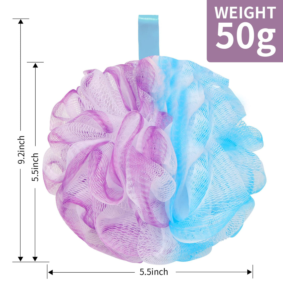 Éponge de bain Farmoga en tissu doux avec ruban