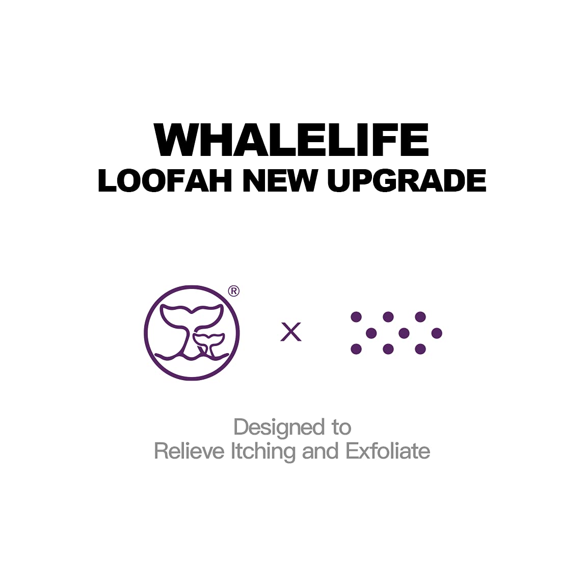 Éponge de bain Loofah WhaleLife avec mise en scène dans la salle de bain
