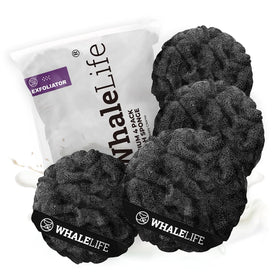 Éponge de bain Loofah WhaleLife pack de 4 avec surface rugueuse