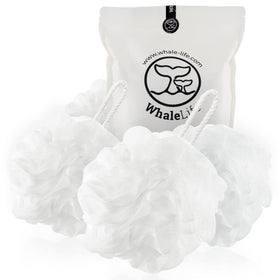 Éponge de bain Loofah WhaleLife pack de quatre, vue de face