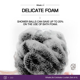 Éponge de bain Loofah WhaleLife pendant utilisation dans la douche