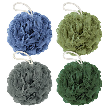 Éponge de bain RNOAFMU lot de 4 en bleu, gris, vert et vert foncé