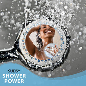 Éponge de bain Shower Bouquet en cool-gray avec nœud triple