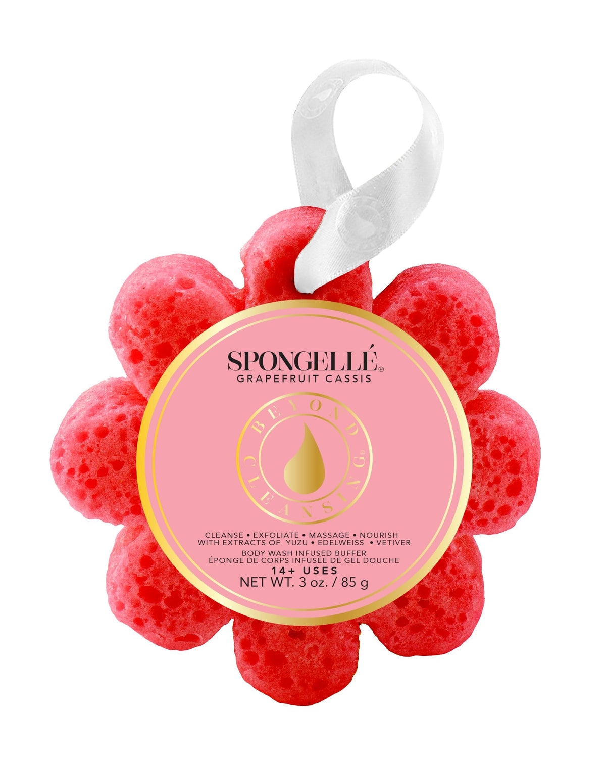 Éponge de Bain SPONGELLÉ Grapefruit Cassis vue avant