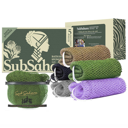 Éponge de bain SubSahara 45 pouces en maille colorée vue de face