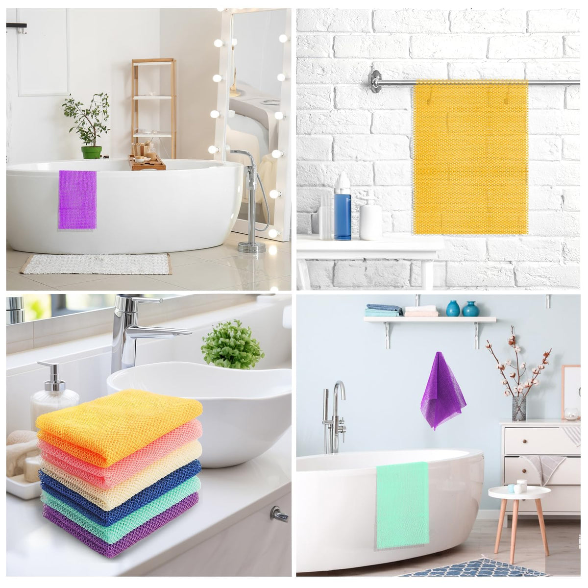 Éponge de bain UJFQBH utilisée dans une baignoire