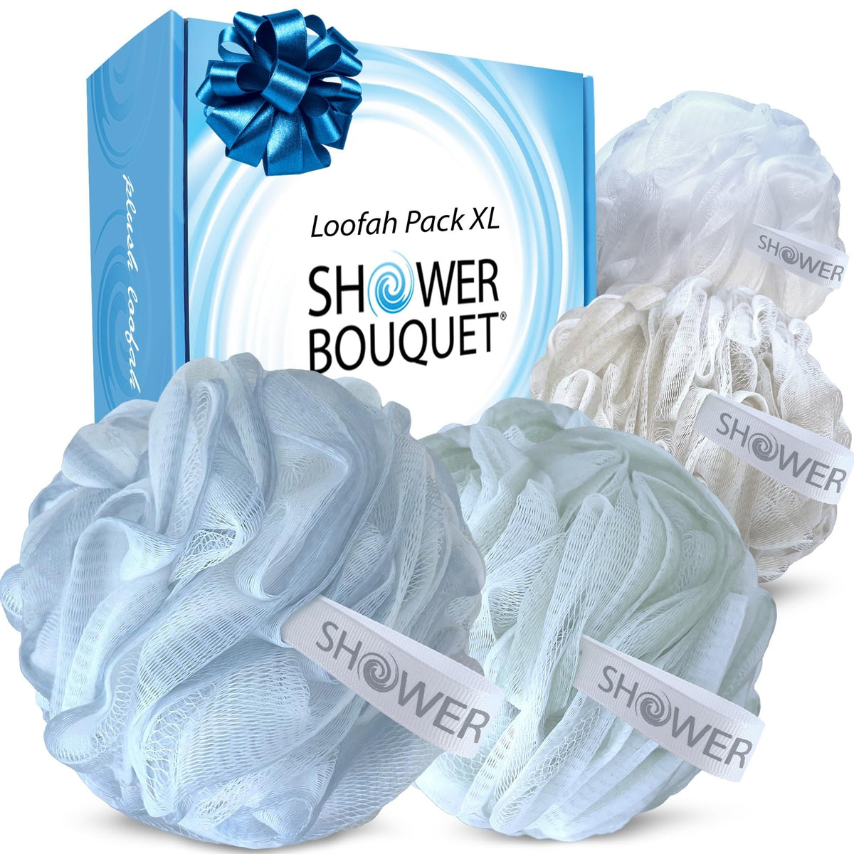Éponge de bain XL Shower Bouquet couleur pastel vue de face