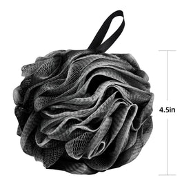 Éponge de douche luffa Fu Store noire en utilisation avec du gel douche