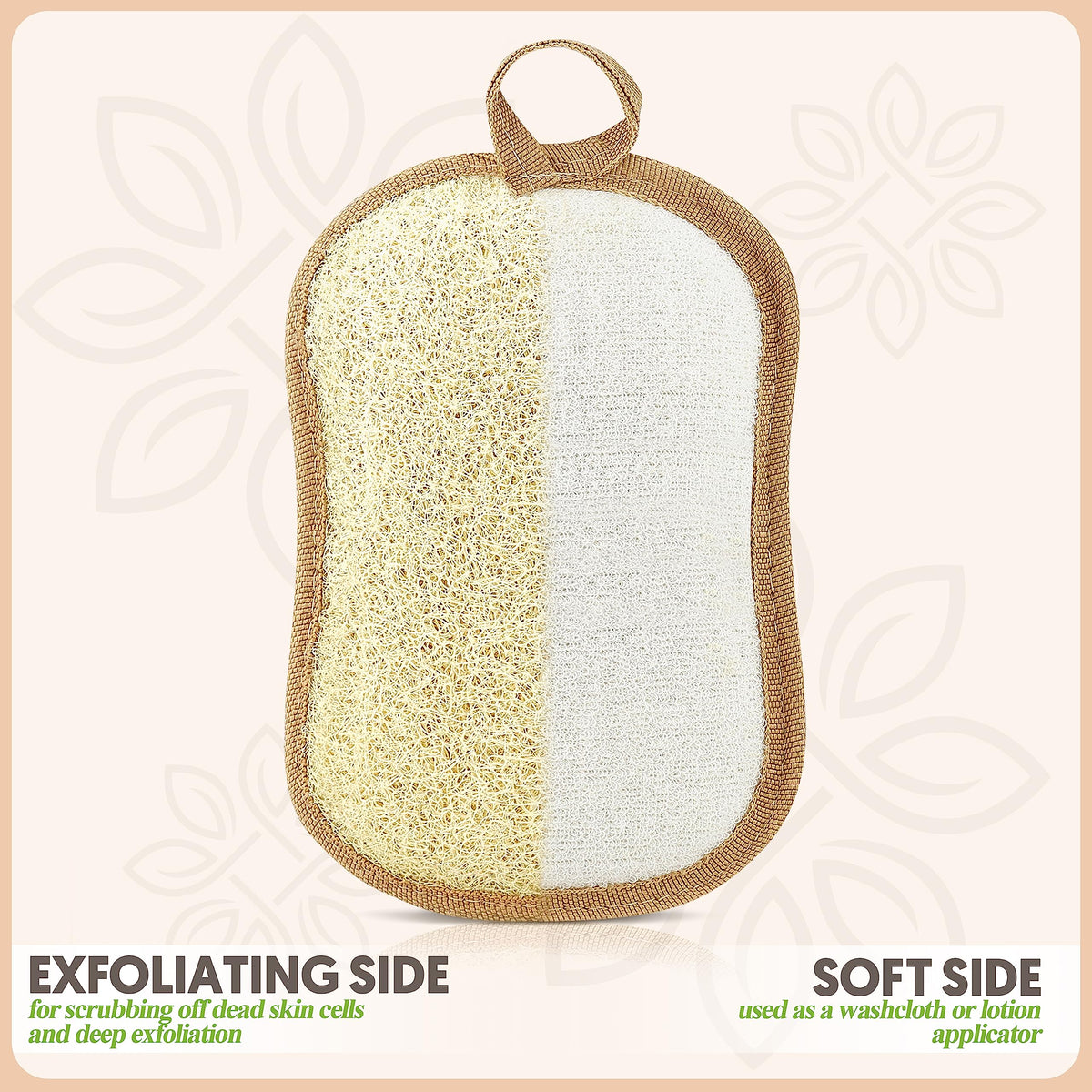 Éponge de loofah ALMOONI avec bande de main intégrée