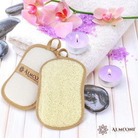 Éponge de loofah ALMOONI avec tissu en éponge à l'arrière