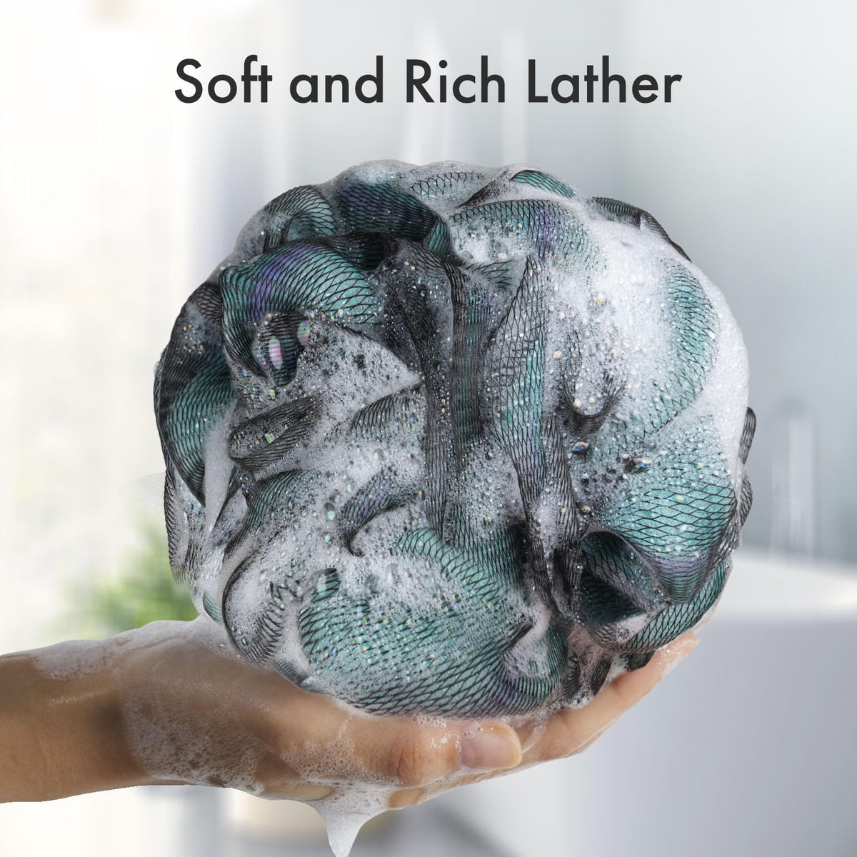Éponge de luffa verte AmazerBath vue de côté