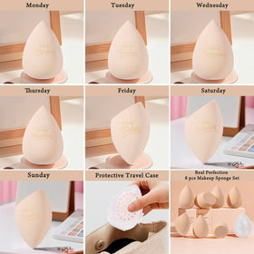 Éponge de maquillage beige en forme de goutte