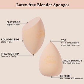 Éponge de maquillage beige en forme de poire