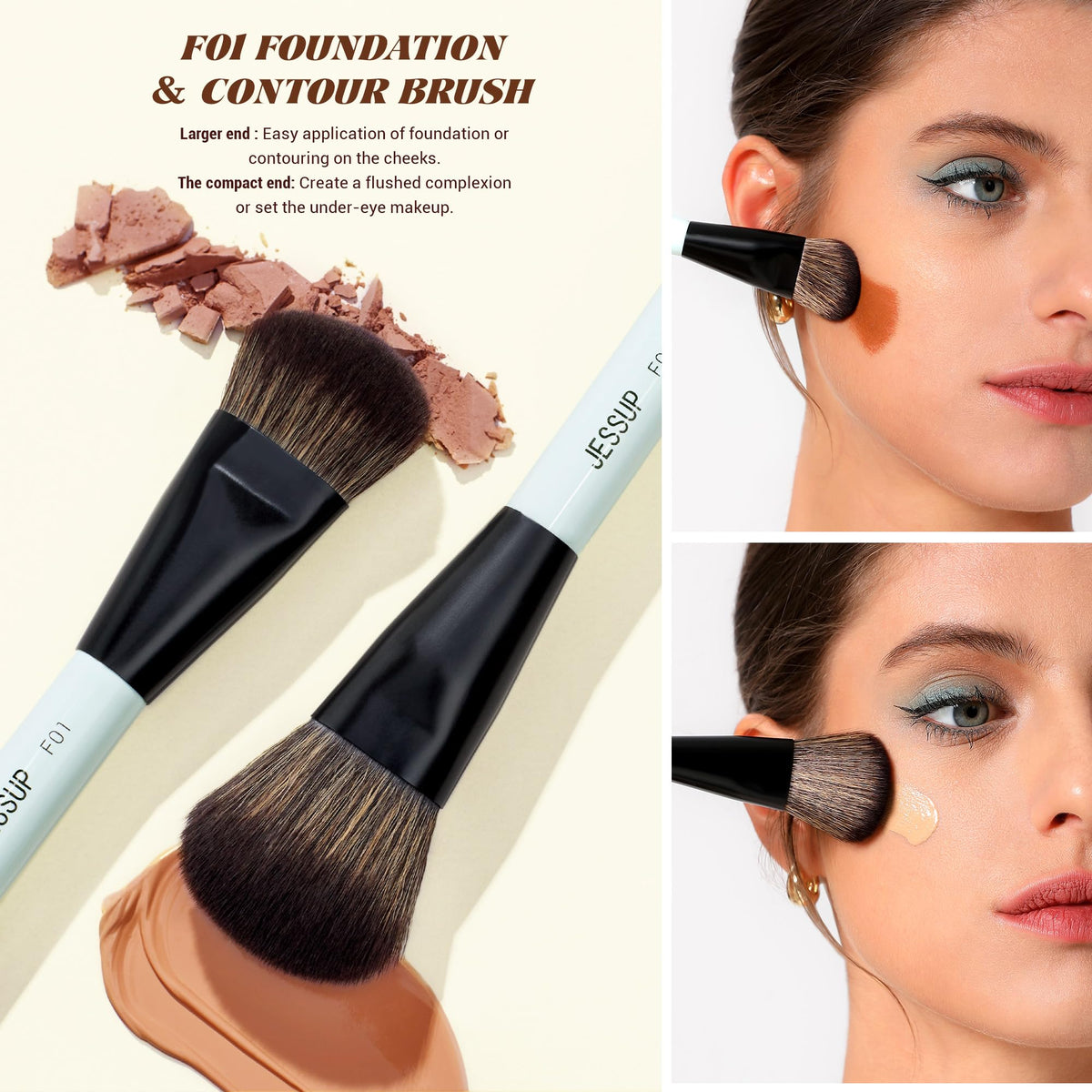 Éponge de maquillage Jessup en latex-free, vue de près