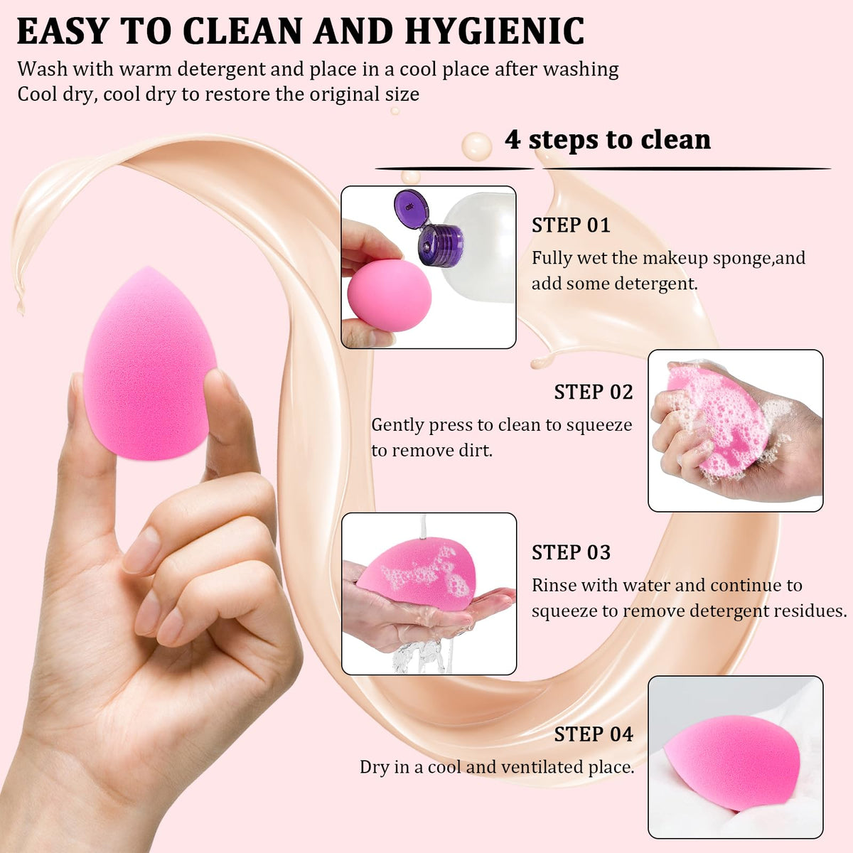 Éponge de maquillage Scartink en utilisation avec fond de teint liquide