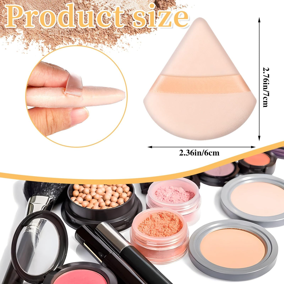 Éponge de maquillage triangulaire Pimoys en gros plan