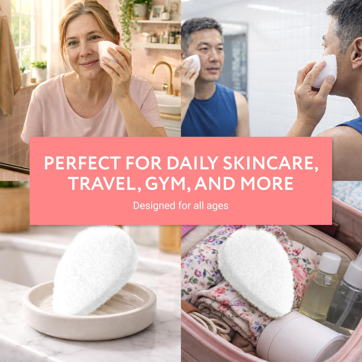 Éponge exfoliante IMPRESA en utilisation