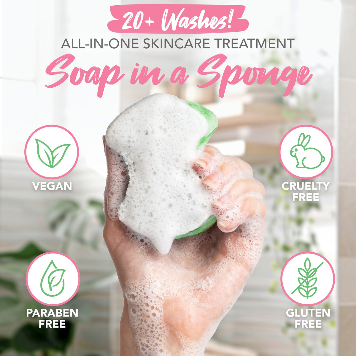Éponge exfoliante Spongeables montrant la texture abrasive