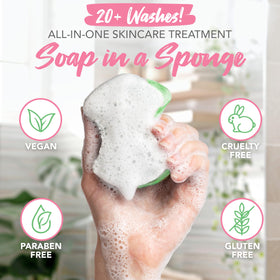 Éponge exfoliante Spongeables montrant la texture abrasive
