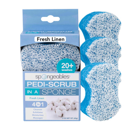 Éponge exfoliante Spongeables pour pieds, modèle Fresh Linen, vue avant