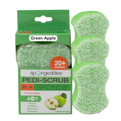 Éponge exfoliante Spongeables pour pieds, parfum pomme verte, vue de face