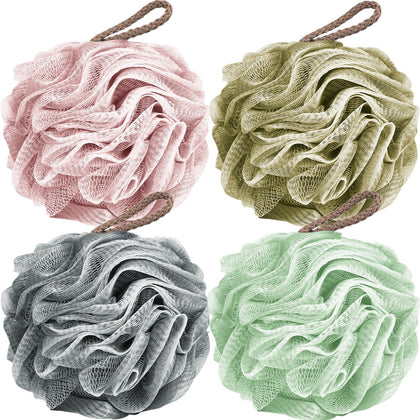 Éponge Loofah de douche Fu Store en couleur rose, vue de face