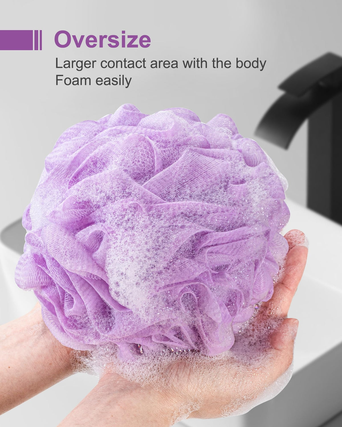 Éponge loofah MTDLYICE XXL 100g lavande avec corde de suspension