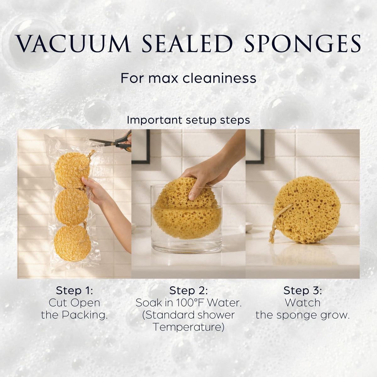 Éponge Loofah Spongentle dans un environnement de salle de bain