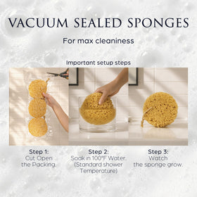 Éponge Loofah Spongentle dans un environnement de salle de bain