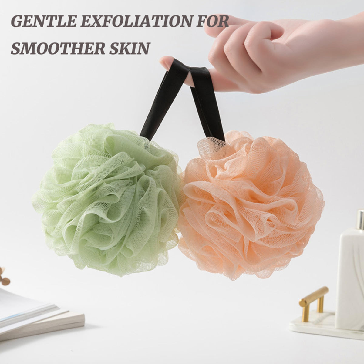 Éponge loofah VVmotes bleue avec boucle de suspension